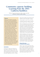 Thumbnail of Community capacity building: Learning from the ...
