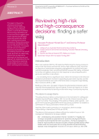 Thumbnail of Reviewing high-risk and high-consequence decisi...