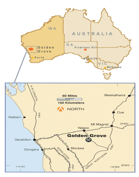 Golden Grove is located approximately 500km north of Perth and 200km inland from Geraldton.