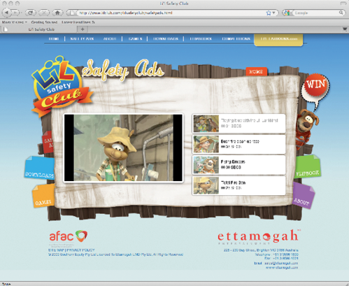 Screenshot of www.lilclub.com/lilsafetyclub/home.html