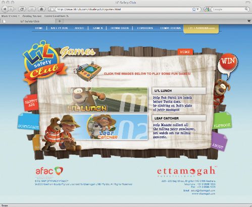 Screenshot of www.lilclub.com/lilsafetyclub/home.html