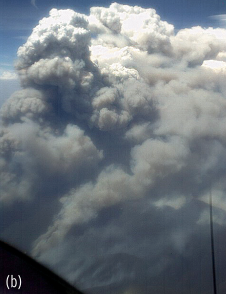 An aerial view of a large smoke cloud in Canberra.