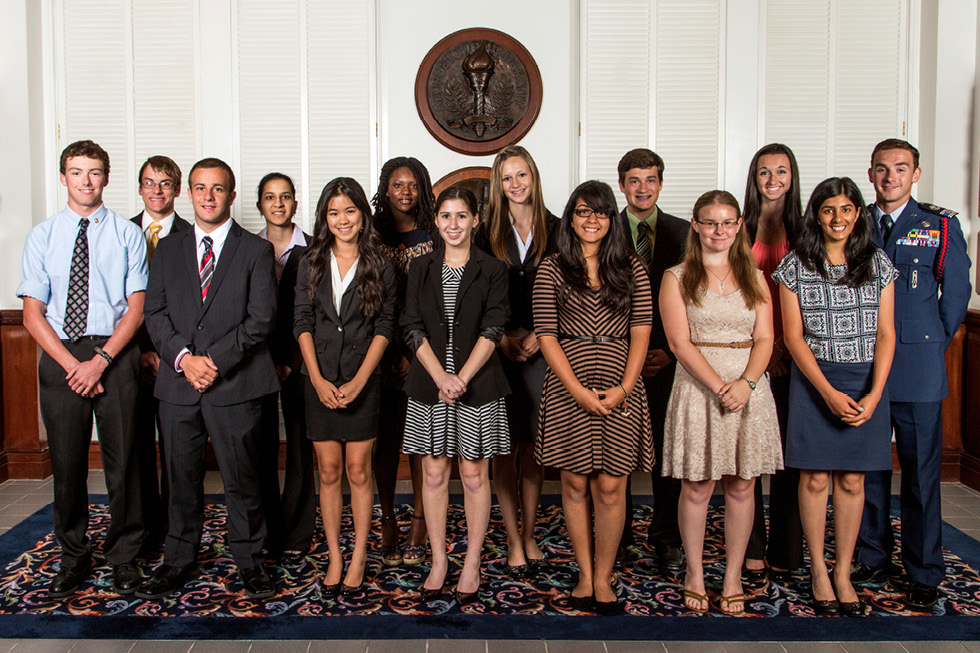 A photo of 14 teenagers from the Youth preparedness Council.