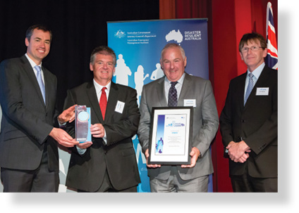 A photo of Hon. Michael Keenan MP with award winners Greg Little, Kevin  Erwin and Jim Nolan.