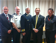 Euan Ferguson, CFA Chief Officer, Craig Lapsley, Fire Services Commissioner Victoria, James Esposito, New York City Fire Department, Brant Mitchell, Shane Wright Chief Officer, Metropolitan Fire & Emergency Services Board