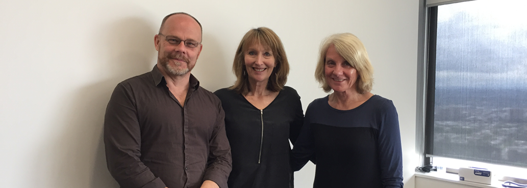 A photo of Liam Leonard, Debra Parkinson and Judy Jeffrey who, together with Alyssa Duncan, are the lead researchers in a new project that aims to identify and learn about the experiences and needs of LGBTI communities in emergencies in Victoria.
