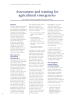 Thumbnail of Assessment and training for agricultural emerge...
