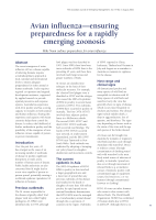 Thumbnail of Avian influenza—ensuring preparedness for a r...