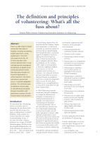 Thumbnail of The definition and principles of volunteering: ...