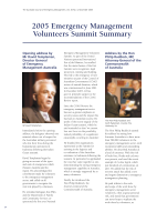 Thumbnail of 2005 Emergency Management Volunteers Summit Sum...
