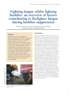 Thumbnail of Fighting fatigue whilst fighting bushfire: an o...