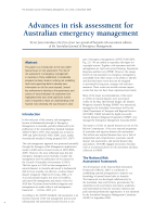 Thumbnail of Advances in risk assessment for Australian emer...