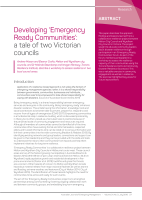 Thumbnail of Developing 'Emergency Ready Communities': a tal...
